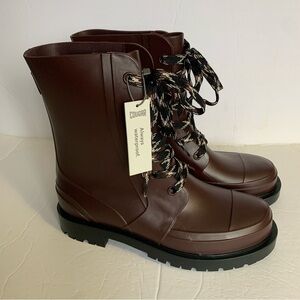 NWT Cougar Madrid Oxblood Waterproof Lace Up Rain Boots Size 9 w/Box